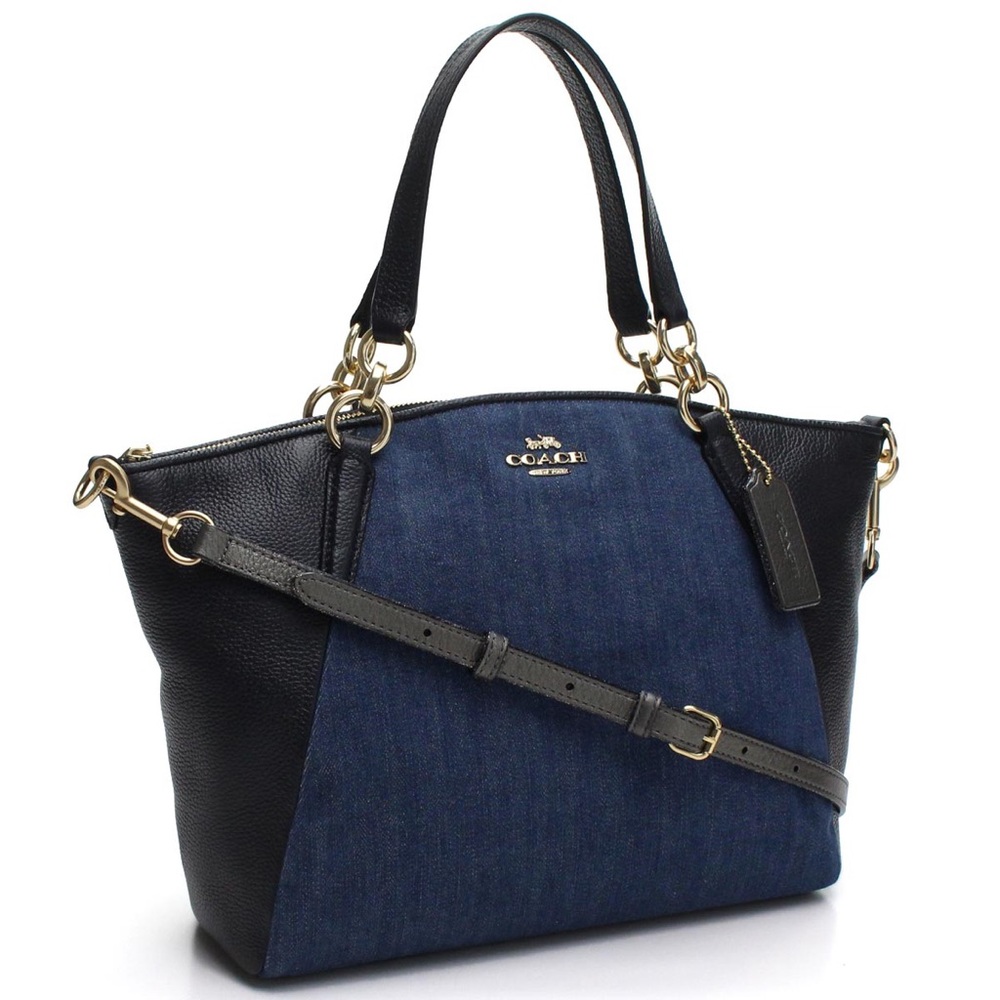 Denim and Leather Coach Purse Handbag
